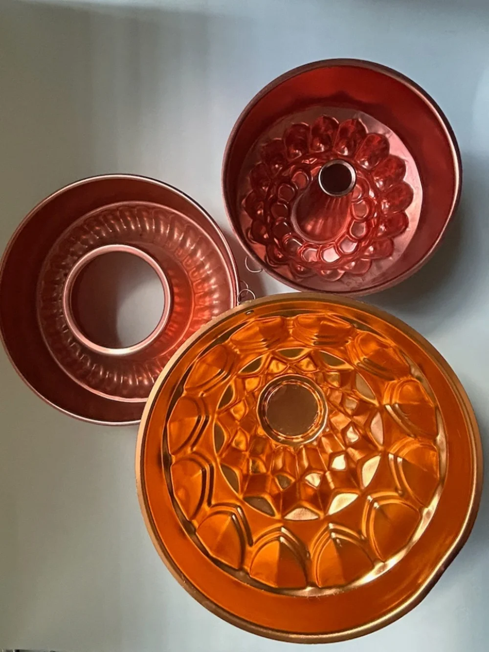 Vintage Set of 3 Copper Toned Aluminum Molds